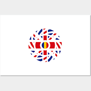 British Romanian Multinational Patriot Flag Posters and Art